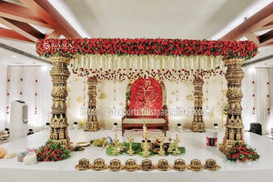 Tamilian ของตกแต่งงานแต่งงาน FRP Maharani mandap สินค้าขายดีที่สุดงานแต่งงานของอินเดียใต้ Mandapset เส้นใยทองคำ UK - Product Image 4