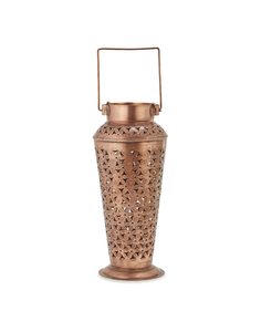 Metal Table <b>Lantern</b> with <b>Copper</b> Powder Coating Fancy <b>Lantern</b> Jar Christmas Dinner Ornament Candle Light Room Decor - Product Image 1