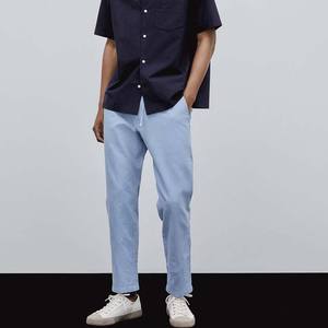 Mode décontracté respirant pantalon Polyester jeunesse affaires pantalon hommes Cheep prix sergé pantalons pour hommes, droit, rayé incurvé - Product Image 3