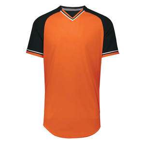 Sublimation de teinture complète personnalisée imprimé respirant pour hommes Baseball col en V Jersey Sportswear - Product Image 2