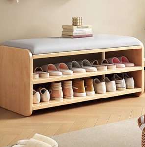 Banc de rangement en bois massif avec couvercle rabattable (entrée) - Product Image 3