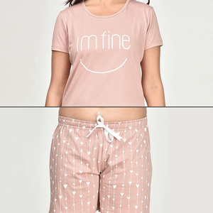 Nueva moda para mujer, ropa informal multicolor, camiseta de manga corta y conjunto corto, conjunto doble personalizado ODM para mujer al por mayor - Product Image 6