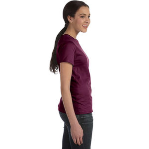 100% algodón moda barato logotipo personalizado mujeres camisetas de alta calidad Color sólido manga corta al por mayor camiseta en blanco mujeres - Product Image 2