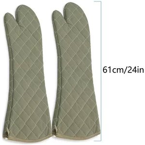 Gants de cuisine en silicone résistants à la chaleur avec manches longues, protection renforcée, intérieur doux et antidérapant de qualité supérieure - Product Image 5