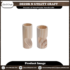 Decor N Utility Craft Eco-Friendly Handmade Natural Mango Wood Candle Holders for Home and Christmas Decor - Product Image 3