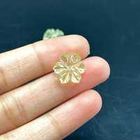 Pierre de quartz citron naturel sculptée à la main, mini-fleur sculptée, charme de fleur, 12 mm