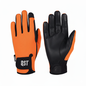 Gants d'équitation professionnels unisexes antidérapants à doigts complets avec fermeture à boucle et crochet, design de logo personnalisé, polyester d'été, équitation - Product Image 1