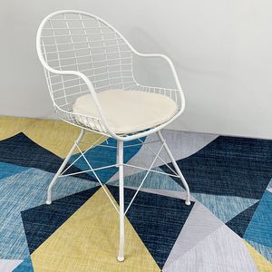 GCF011 Queen Cafe <b>Chair</b> Iron Restaurant Furniture with <b>Padded</b> Seat Multiple Colors Epoxy Powder Coating - Product Image 5