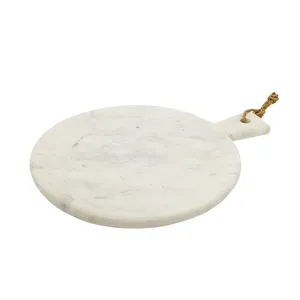 Planche à découper en marbre blanc naturel, planche à découper ronde en marbre blanc, planche à découper en marbre et onyx - Product Image 1