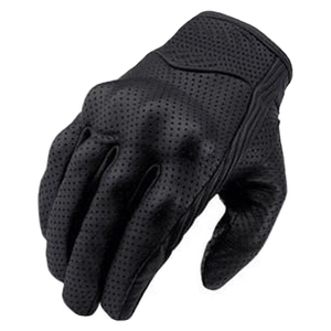 Gants courts en cuir perforé noir pour hommes avec protection des articulations Gants courts unisexes de moto de course automobile - Product Image 2
