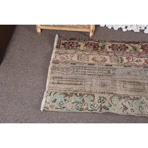 Alfombra de lana de área grande clásica vintage Beige verde Patchwork rectángulo patrón de pasillo 2.9ft X 3.2ft Material de viscosa látex de felpa - Product Image 3