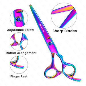 Juego de tijeras profesionales para el cabello de 6,5 pulgadas, tijera alemana multicolor para cortar el cabello de acero inoxidable para peluquería y personal - Product Image 2
