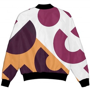 เสื้อแจ็คเก็ตบอมเบอร์แบบซับลิเมชั่นเต็มตัวสำหรับผู้ชาย สไตล์วาร์ซิตี้ น้ำหนักเบา สตรีทแวร์ ขายส่ง - Product Image 2