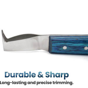 Cuchillo de bucle de recorte de pezuña de acero inoxidable de doble filo Premium, selección de pezuña, mango de hoja duradero, herramienta de herrador versátil caballo vaca - Product Image 5
