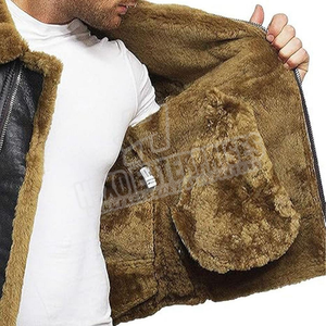 Chaquetas de piel de cuero de la mejor calidad para chaqueta con cremallera para hombre, cuello vuelto en todos los colores y tamaños con cualquier personalización - Product Image 6