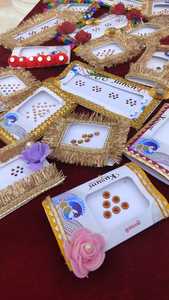 Ensemble Bindi indien traditionnel pour femmes autocollant de pierre frontale en cristal multicolore cadre doré pour Diwali fête des mères tenue quotidienne - Product Image 5