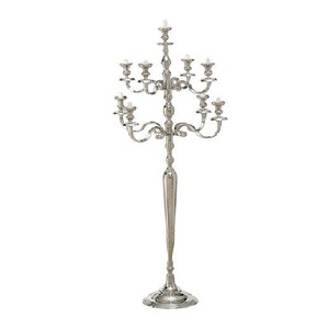 Candelabro de Metal de Diseño Elegante con Acabado Plateado para Decoración del Hogar y Centros de Mesa para Bodas, Candelabro de Pie de 5 Brazos - Product Image 2