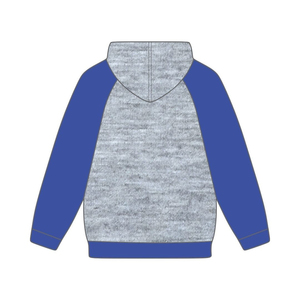 Zeta Phi Beta Grey Body Blue Raglan Sleeves Pullover Hoodie Greek Sorority Apparel Custom Divine Nine HBCU Life Clothing - Product Image 3