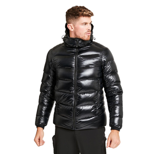 High Quality Waterproof <b>Canvas</b> Puffer Jacket for Men Stand Block Quilted Custom Logo Printing Directly Manufacturer for Winter - Product Image 2