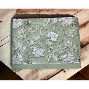 100% Cotton Indian Hand Block Print <b>Tablecloth</b> 150*220 cm Floral Kitchen Linen Handmade for Home or Hotels for <b>Weddings</b> - Product Image 1