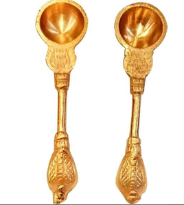 Design exclusif en laiton couleur or ensemble de couverts pour ustensiles de cuisine service alimentaire manger couverts Havan cuillère à bon prix - Product Image 2