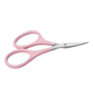 Tijera para cutículas de manicura de alta calidad, hoja curva de punta fina de 3,5 pulgadas, mango recubierto de rosa, tijeras para cutículas de acero alemán - Product Image 6
