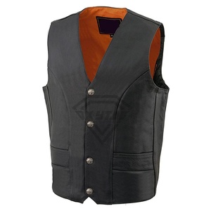 Chaleco de cuero funcional sin mangas para hombre, estilo urbano, equitación occidental, moda y viajes informales - Product Image 4