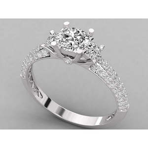 Bague pour femme en or 14 carats avec diamant solitaire, design brillant - Product Image 2
