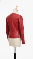 Veste Courte en Cuir de Mouton de Haute Qualité pour Femmes, Design Élégant à Col Rond, Idéale pour l'Hiver, Collection Été en Gros