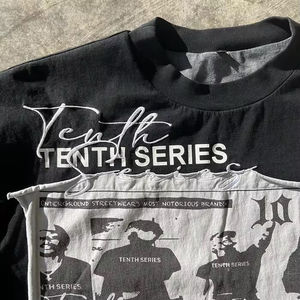 T-shirts personnalisés à col ras du cou 100% coton à manches courtes T-shirts sérigraphiés graphiques surdimensionnés lourds pour hommes - Product Image 3