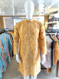 Seda suave pura étnica elegante con tres trabajos e impresión digital Hombre Kurta Fabricante DE LA India al precio más bajo - Product Image 6