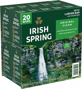 Jabón en Barra para Hombre Irish Spring, Glicerina Hidratante, Jabón Sólido Portátil que Ilumina, Aroma Fresco y Limpio de 12 Horas, Uso en Manos/Cuerpo, para Todo Tipo de Piel - Product Image 1