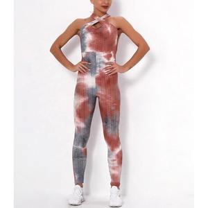 Ensemble de yoga personnalisé de haute qualité pour femmes, pantalon de yoga et de sport taille mi-haute avec logo avant, en Spandex/Nylon écologique, pour la vente en gros - Product Image 1