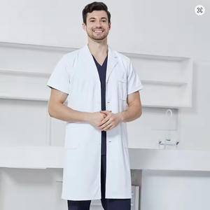 เสื้อโค้ทสำหรับโรงพยาบาลความยาวปกติกันน้ำยาต้านจุลชีพปรับแต่งโลโก้ได้ - Product Image 2