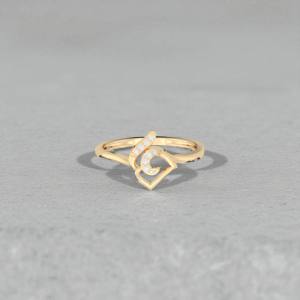 ชุดง่ามเพชรทรงกลมโมอิส E-F/VVS-VS เพชร0.04กะรัตแหวนสัญลักษณ์แฟนซีหรือแหวนโอมสำหรับผู้หญิง - Product Image 2