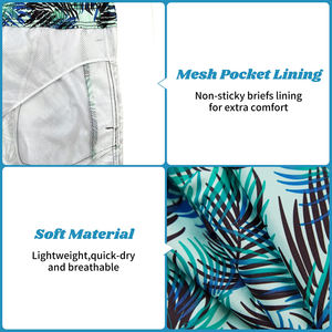 Ropa deportiva para hombre, bañadores de doble capa con estampado completo, pantalones cortos de calle con cintura elástica cómoda - Product Image 3