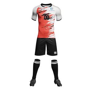 Maillot de football à manches courtes pour hommes et shorts d'entraînement, uniformes de football personnalisables OEM pour enfants, prix de gros OEM personnalisé - Product Image 5