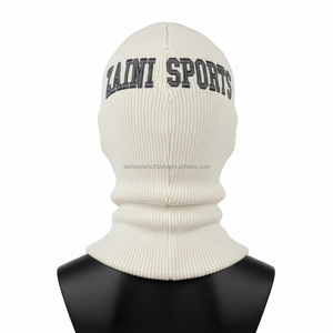 Pasamontañas de Moda para Mujer, de Alta Calidad, en Acrílico y Algodón, Tejido de Punto Acanalado, Cálido y Acogedor, Color Neutro, con Logotipo Personalizado - Product Image 2