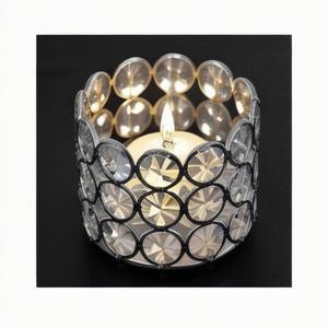 Venta caliente Crystal Diamond T Light Holder Set Hecho a mano Estilo moderno Decoración del hogar Decoración de la boda - Product Image 2