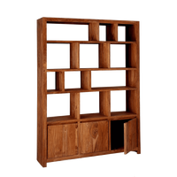 Bibliothèque moderne en bois massif, écologique et durable, avec portes de rangement, pour la maison, le bureau, le salon, l'école