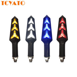 Светодиодные фары TCYATO для мотоциклов: передние гибкие светодиодные фары с эффектом «бегущей воды», задние фонари «рыбья кость», дневные ходовые огни, 12В - Product Image 1