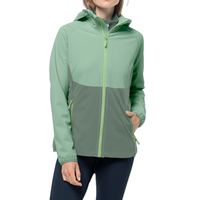 Veste coupe-vent respirante en softshell pour femmes, à capuche, vêtements de pluie pour les activités de plein air par temps variable, pour la randonnée et les voyages, OEM personnalisé