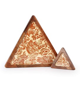 Plato triangular de madera de la mejor oferta con estampado de esmalte personalizado, platos de postre de café y aperitivos de resort, vajilla - Product Image 6
