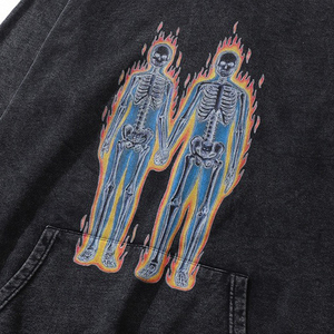 Plus Size 400gsm Heavyweight Custom Oversized Men Acid Wash Hoodie Vintage Plain Hoodies a granel - Product Image 4