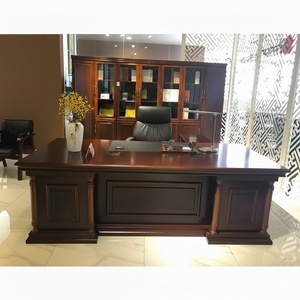 Muebles de Oficina Ejecutivos Clásicos de Madera Antiguos, Escritorio Ejecutivo + Gabinete + Silla + Mesa de Centro, Conjunto de Muebles de Oficina - Product Image 6