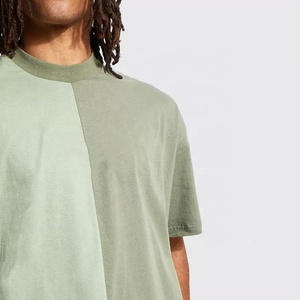 T-shirt surdimensionné avec LOGO brodé pour homme, Streetwear décontracté, Tops amples avec blocs de couleurs - Product Image 6