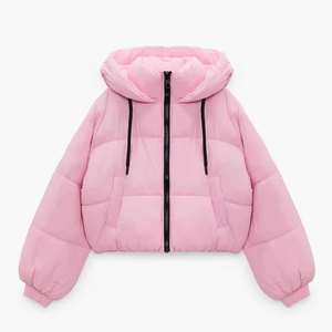 <b>Women's</b> <b>Cropped</b> Pink <b>Puffer</b> <b>Jackets</b> genuine Wholesale Short Winter Quilted Bomber Bubble Coats Fast Delivery - Product Image 6