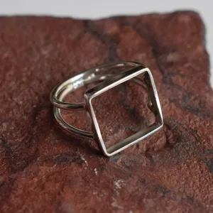 Ouvert carré en forme de 7-30 MM Collet Cup Solid 925 Sterling Silver Bezel Ring Components Fine Jewelry Findings Wholesale - Product Image 4