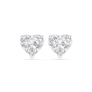 4.00 CT F/VS Heart Cut Lab Grown Diamond Three Prong <b>Set</b> <b>Stud</b> <b>Earring</b> Gold Plated 925 Sterling <b>Silver</b> for Unisex - Product Image 2