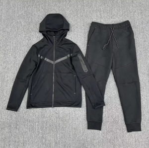 Ensemble de survêtement d'hiver pour homme en molleton de coton ajusté de haute qualité, respirant, écologique, élégant, avec logo tendance - Product Image 4